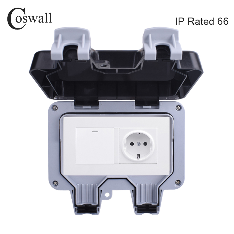 Outdoor Power Outlet Waterproof - Coswall IP66 presa di corrente da