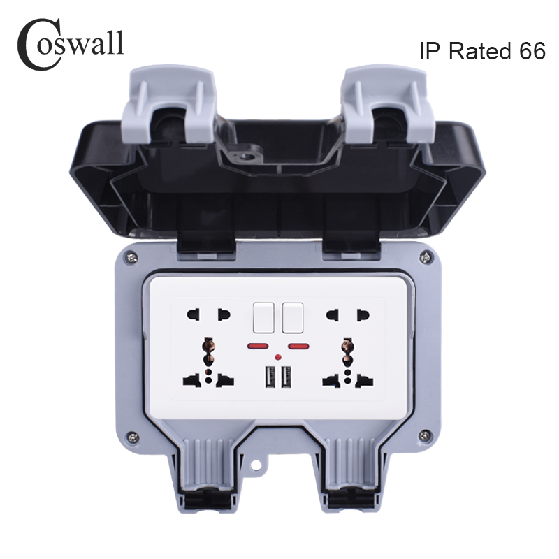 Outdoor Power Outlet Waterproof - Presa a muro per scatola esterna