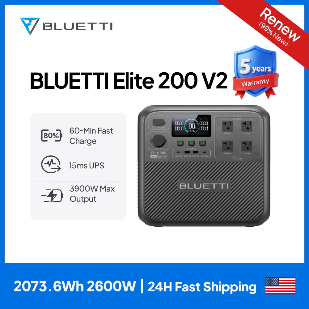 Portable Generator Inverter - 【Rinnovato】BLUETTI Elite 200 V2 Stazione di
