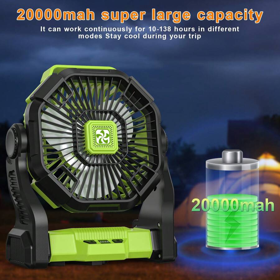 Outdoor Power With Timer - Ventilatore portatile alimentato a batteria da