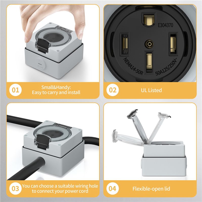 ABZL 6X 50Amp Power Outlet Box - Outdoor Power Receptacle recensione e prezzo