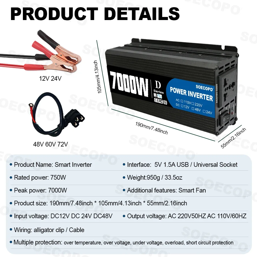 SOECOPO Convertitore di potenz - Outdoor Power Inverter recensione e prezzo