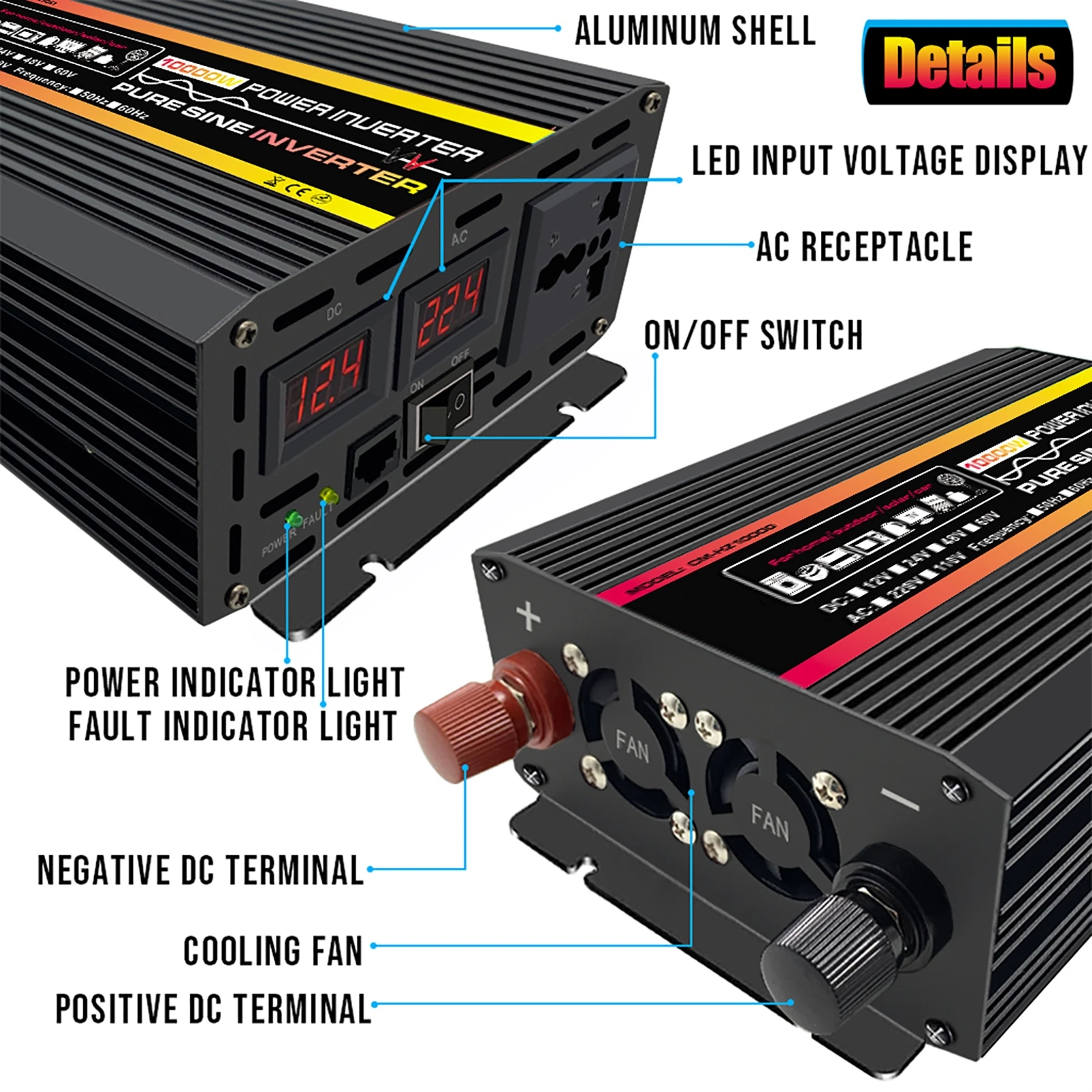 Inverter a onda sinusoidale pu - Outdoor Power Inverter recensione e prezzo